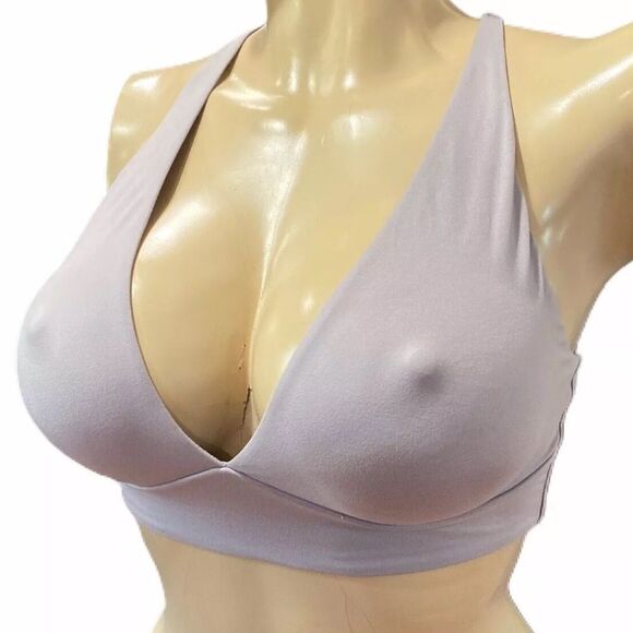 Victorias Secret Supersoft Unlined plunge Wire free Bralette Bra Gray 38C New - Picture 11 of 11